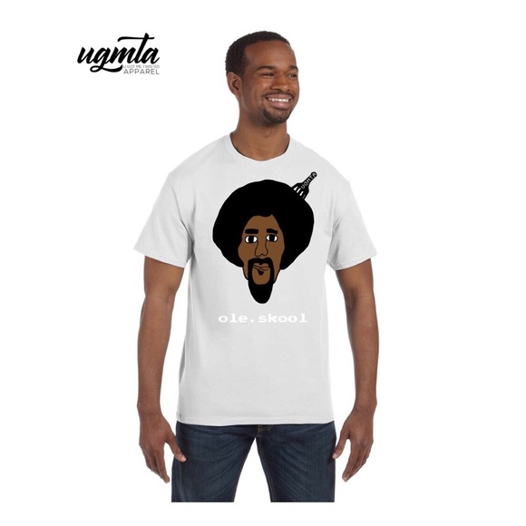 New Graphic white afro tshirt for men, canvas tee. - Picture 3 of 4